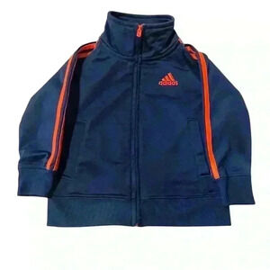 Baby Adidas Navy Blue and Orange Track Jacket. Zip up